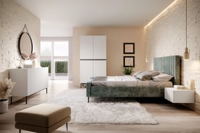 Komoda Nicole 150 cm s 3 zásuvkami - biely mat / čierna