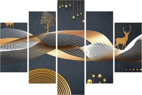 Obraz - Grafika s jeleňom (150x105 cm)