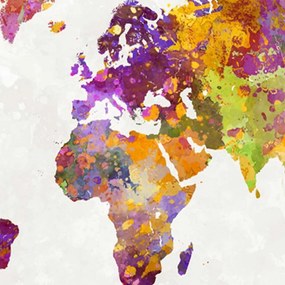 Ozdobný paraván Mapa světa - 180x170 cm, päťdielny, obojstranný paraván 360°