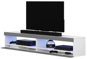 TV skrinka/stolík Violett 140 (s osvetlením) (biela + sivá). Akcia -15%. Vlastná spoľahlivá doprava až k Vám domov. 1098642