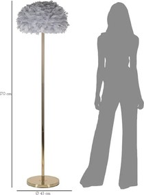 Stojacia lampa Feathers 170 cm sivá/zlatá