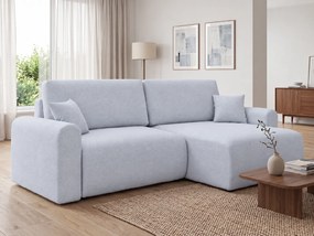 Rozkladacia obojstranná sedacia súprava do L NORDEN PAROS 250x140 cm, svetlosivá