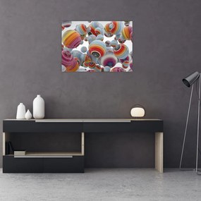 Sklenený obraz maľovaných gulí (70x50 cm)