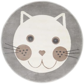 Sivý detský koberec ø 80 cm Soft – FD