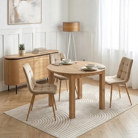 Vintino Jedálenský okrúhly stôl AMFORA dub artisan svetlý 102–142 cm