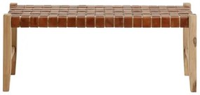 Kožená lavica calixta 120 cm hnedá MUZZA