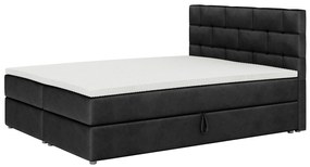 Kontinentálna posteľ 140x200 cm Waller (čierna) (s roštom a matracom). Vlastná spoľahlivá doprava až k Vám domov. 1007716