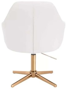 LuxuryForm DESIGN Kreslo ANDORA na zlatom kríži - biele