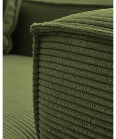 Tmavozelená menčestrová pohovka Kave Home Blok