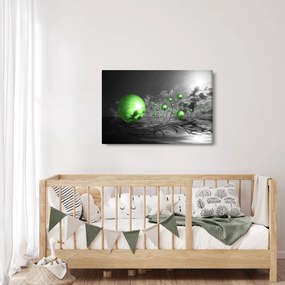 Obraz zelených abstraktných gulí (90x60 cm)