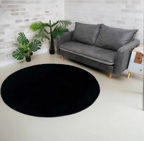 Koberec RABBIT 3D čierny kruh