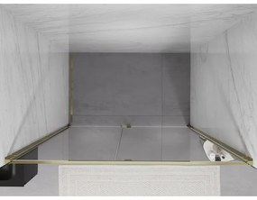 Mexen Exo, výklopné sprchové dvere 130 cm, číre sklo, zlatá, 819-130-000-50-00