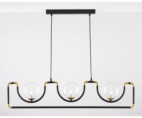 Jupiter 1990 - Luster na lanku HANZA 3xG9/10W/230V čierna/zlatá