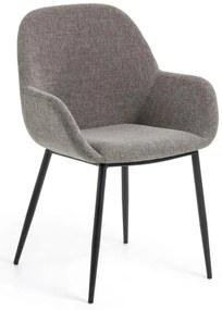 Sivé čalúnené jedálenské kreslo Konna – Kave Home