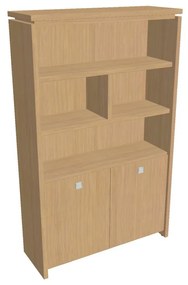 Vysoká skriňa Verno 128 x 46 x 210 cm, s regálom, dub svetlý