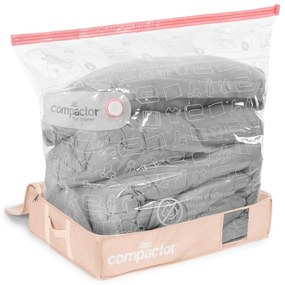 Vákuový plastový úložný box pod posteľ 65x45x15,5 cm Pink Edition – Compactor