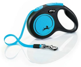 Flexi Samonavíjacie vodítko New Neon M, 5 m, 25 kg, modrá
