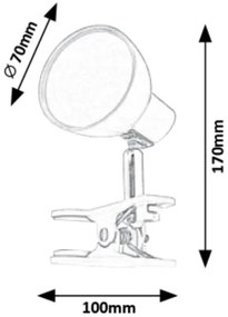 Rabalux 1480 - LED Lampa s klipom NOAH LED/5W/230V