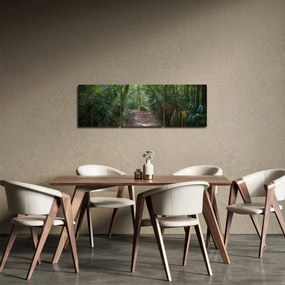 Obraz - Slnečné lúče v džungli (s hodinami) (90x30 cm)
