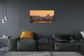 Obraz na plátne rieka Rím Sunset mosty budovy 125x50 cm