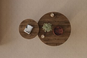 Set 2ks. konferenčných stolíkov Priva (orech + travertín). Akcia -15%. Vlastná spoľahlivá doprava až k Vám domov. 1144316