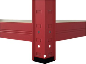 MEGA HIT: Regál 180x90x40 cm lakovaný 5-policový, nosnosť 875 kg - ČERVENÝ