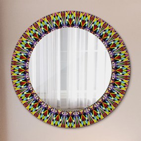 Psychedelic mandala vzor Okrúhle dekoračné zrkadlo na stenu