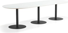 Stôl METRIC, ovál, 3000x1000x720 mm, čierna/biela