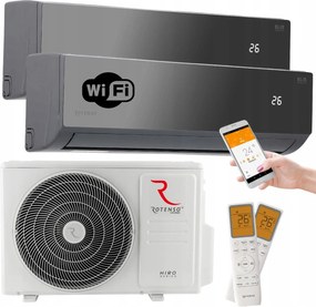 Nástenný klimatizátor Rotenso Elis Multisplit Čierny Wifi 2,6kW 3,4kW