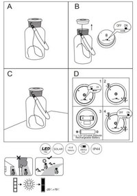 Globo 33979 - LED Solárne svietidlo SOLAR LED/0,6W/3,2V IP44