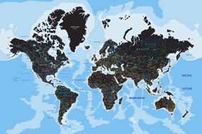 Obraz moderná mapa sveta - 60x40