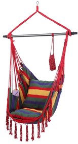 MIADOMODO Závesné hojdacie kreslo, farebné, dovnútra aj von