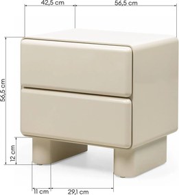 Nočný stolík Lagos 52 cm krémový