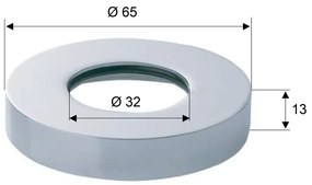 Sapho Sapho, Rozeta 65/32mm, výška 13 mm, chróm, RS6532