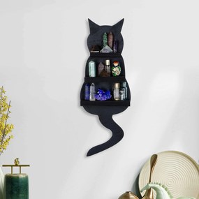Nástenná polica Cat čierna