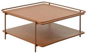 Kovový konferenčný stolík v terakotovej farbe 75x75 cm Yuba – Unique Furniture
