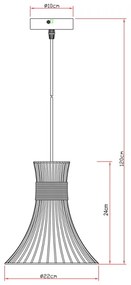 Globo 54814H - Luster na lanku PURRA 1xE27/60W/230V