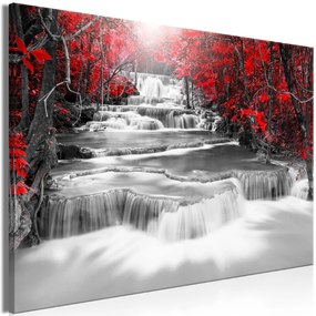 Artgeist Obraz - Cascade of Thoughts (1 Part) Wide Red Veľkosť: 30x20, Verzia: Premium Print