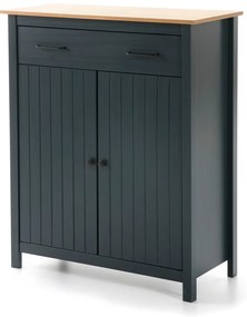 Tmavomodrá vysoká komoda z borovicového dreva 90x110 cm Miranda – Marckeric