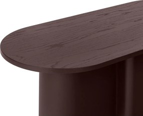 Vínovočervený konferenčný stolík s doskou v dubovom dekore 50x115 cm Looi – noo.ma