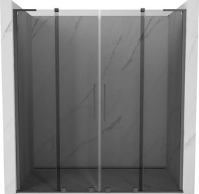 Mexen Velar L Duo, posuvné sprchové dvere do otvoru 170 cm, 8mm šedé sklo, brúsený grafit, 871-170-003-42-95