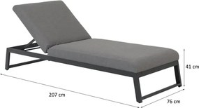 MELIA LIKA-TEX® sivé- luxusné záhradné ležadlo