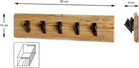 Věšiak na stenu Riviera, šírka 60 cm, masivna akácia