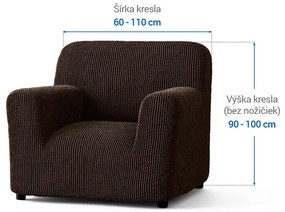 Bielastické poťahy COSTINA tabaková kreslo (š. 60 - 110 cm)
