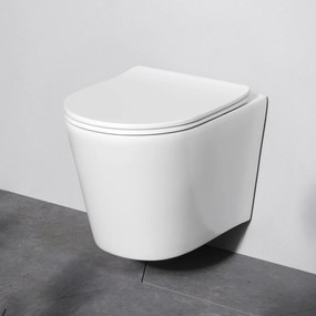 Toaletný set s inštaláciou AM.PM IIS90251.PA1900 bezokrajové, so sedadlom microlift, chróm mechanické tlačidlo na splachovanie