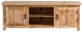 furniture-nabytek.cz - Masívny TV stolík Bombay z mangového dreva, lakovaný, hnedý – 150×42×50 cm