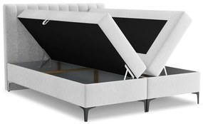 Boxspring posteľ s úložným priestorom 160x200 cm v striebornej farbe Puhala – Makamii