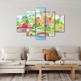 Obraz - Farebné mestečko (150x105 cm)