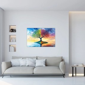 Obraz – Maľovaný strom ročných období (90x60 cm)