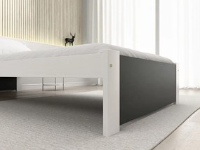 Posteľ IKAROS 90 x 200 cm, antracit/biela Rošt: S latkovým roštom, Matrac: Matrac COCO MAXI 20 cm